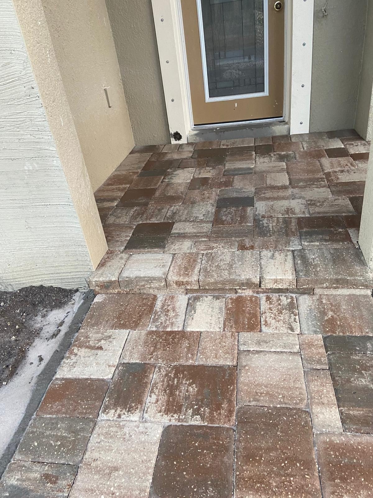 Front porch paver installation