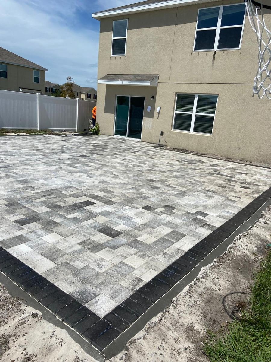 New paver walkway installation