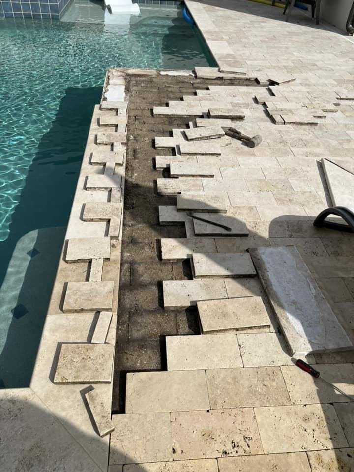 Pool deck coping repair