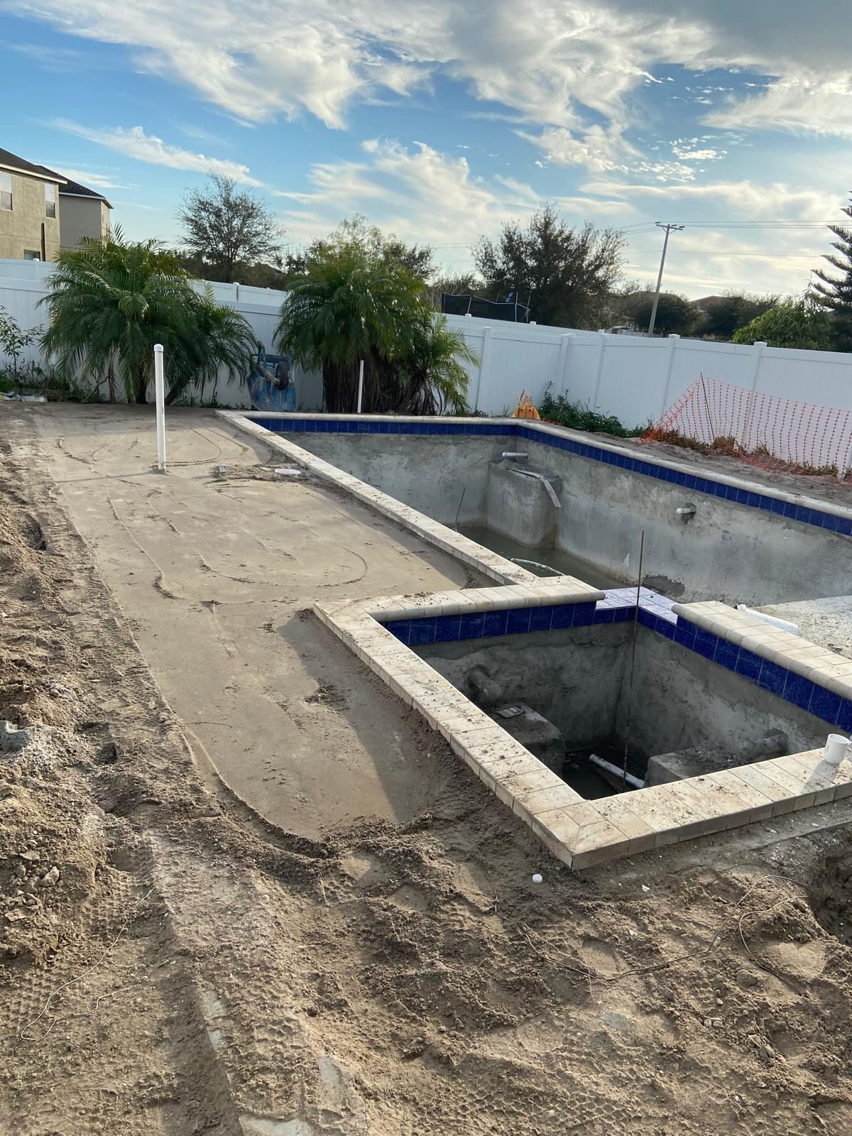 Pool deck paver installation before