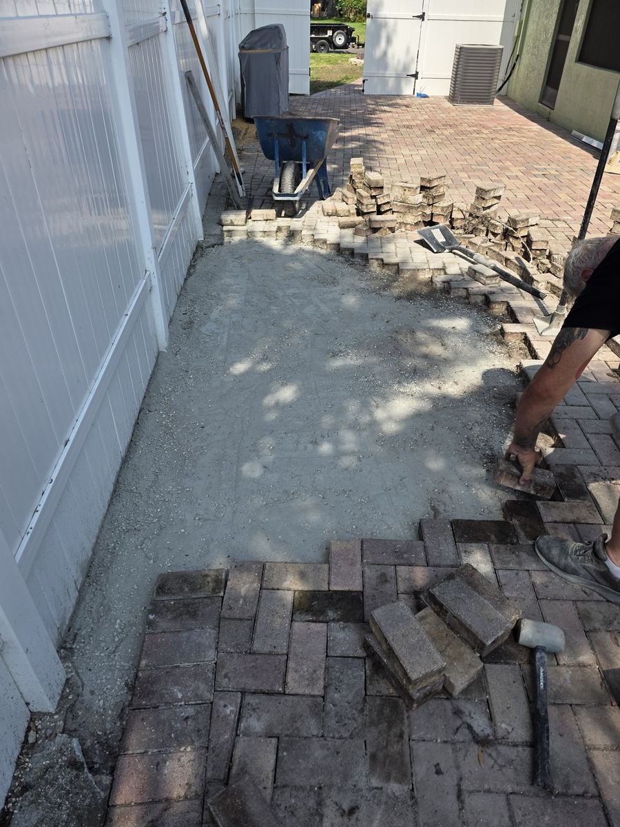Cracked and sunken paver repair in Tampa