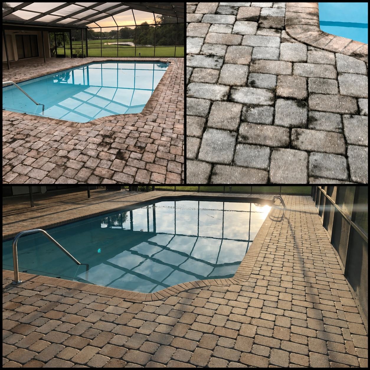 Paver sealing in progress